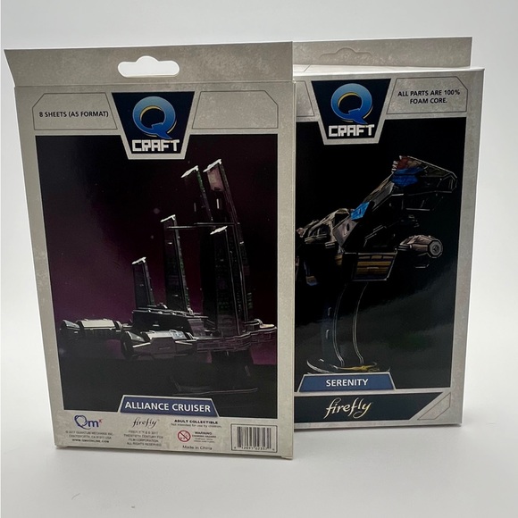 Serenity/Firefly “Q-Craft” cardboard cutouts ”Serenity” & “Alliance Cruiser”✨ - Picture 2 of 6